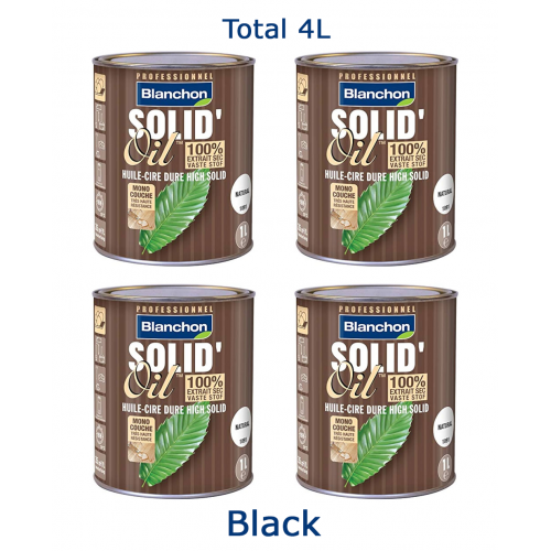 Blanchon SOLID'OIL 4 ltr (four 1 ltr cans) BLACK 04402861 (BL)